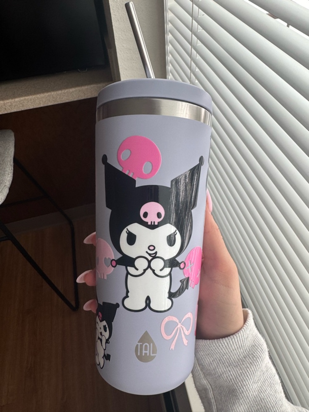 Kuromi Pink & Lavender Stainless Tumbler with Straw